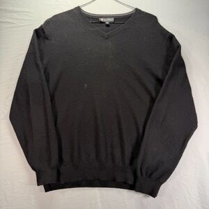 Daniel Bishop Cashmere Sweater Mens 2XL Black Pullover Preppy Soft Golf